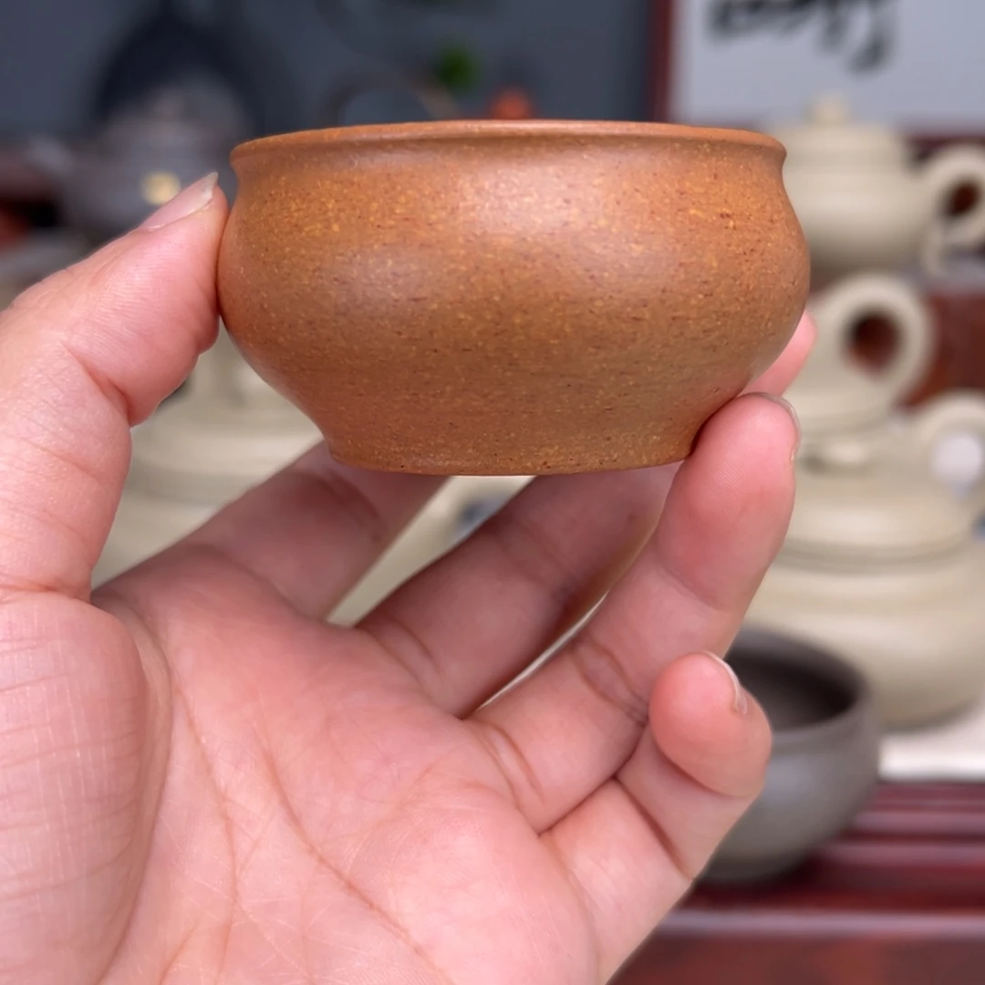 昵***置紫砂茶壶梨皮黄的杯子50