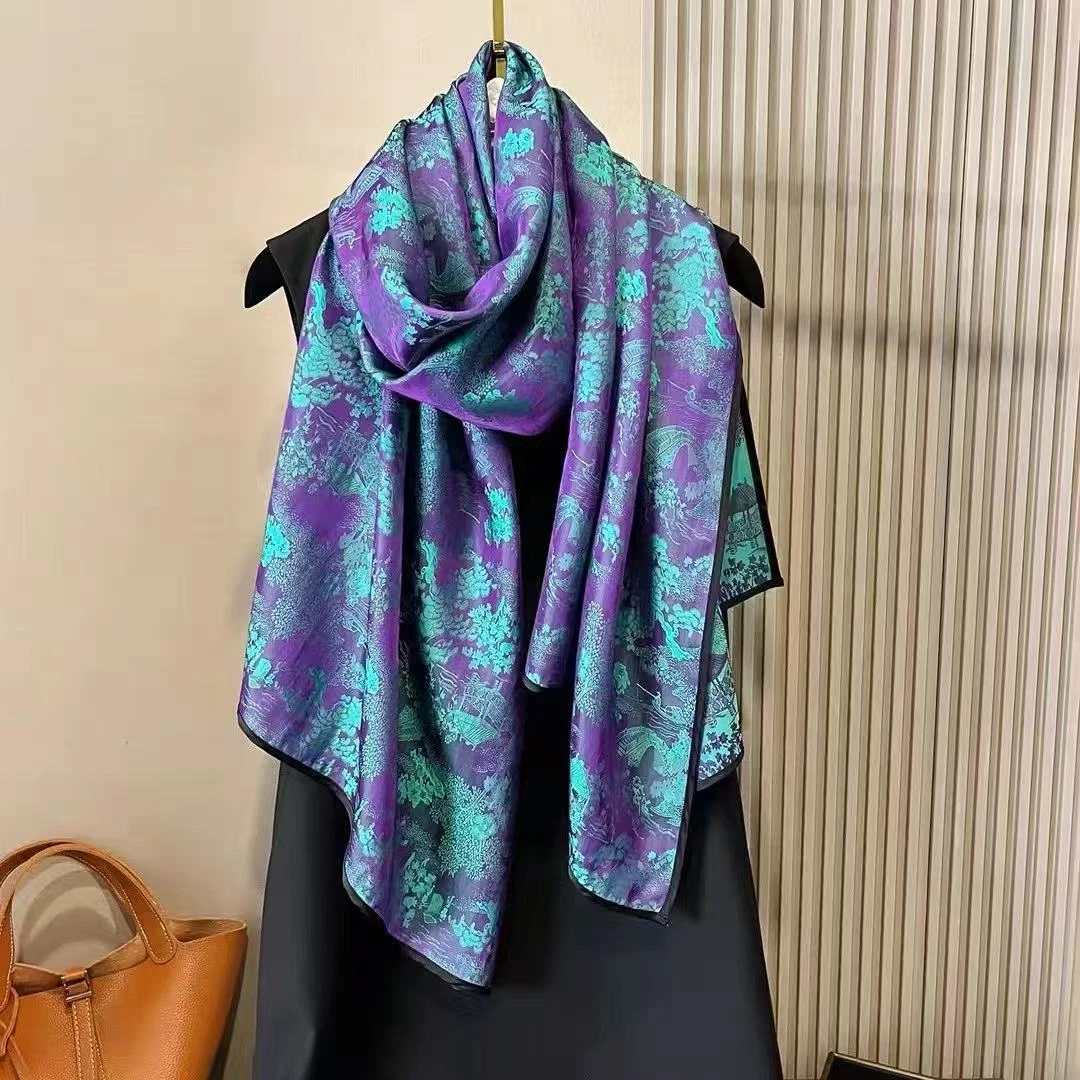 【小桥流水】N312时尚百搭丝巾氛围感围巾高端披肩180*70