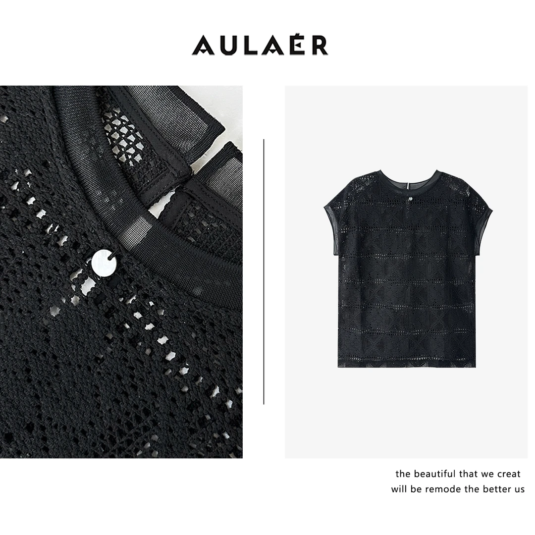 【叶可可专属】法式镂空时髦感飞袖T恤ALE15509