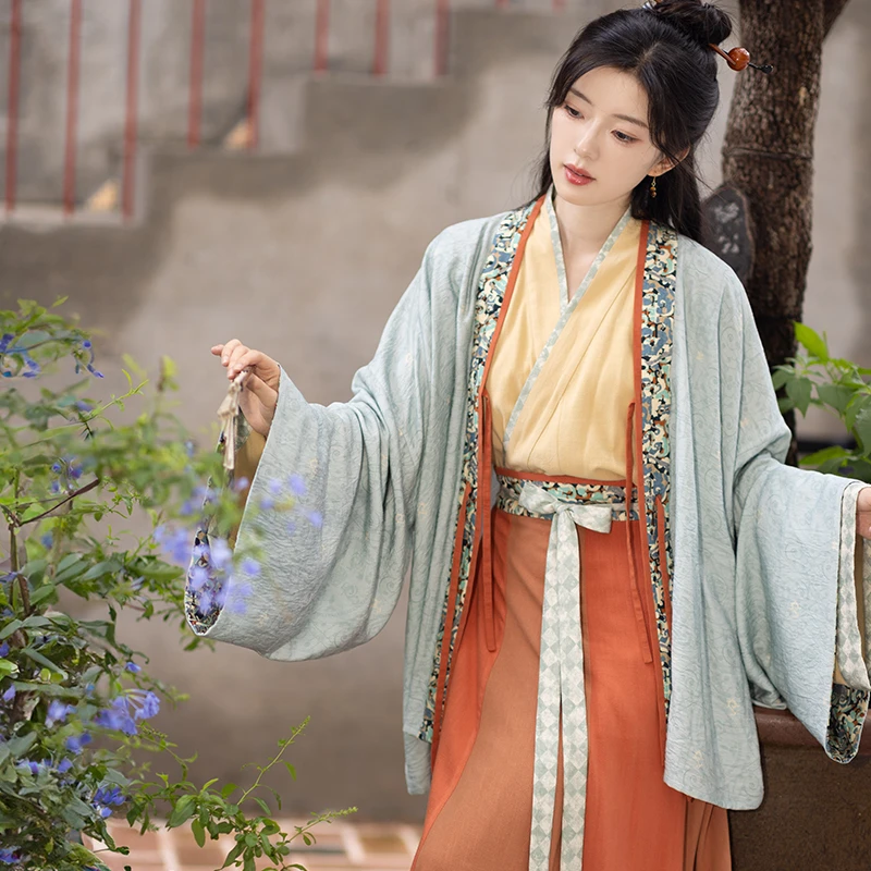 池夏【中国符号:云海日出】晋制褶衣上襦八破裙原创改良汉服女 秋
