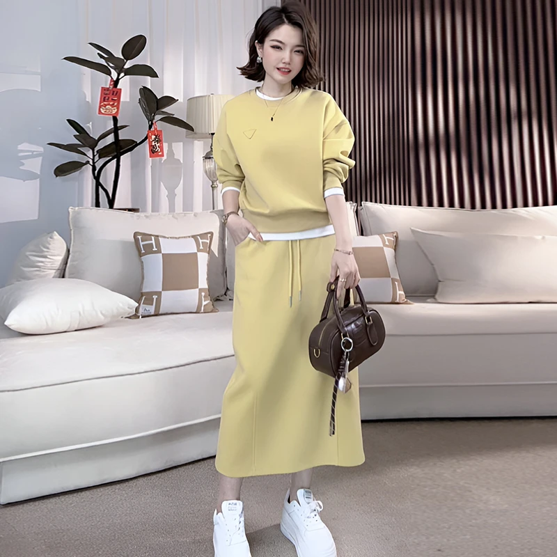 时尚洋气减龄运动服套装女2025春秋新款休闲洋气卫衣半身裙两件套