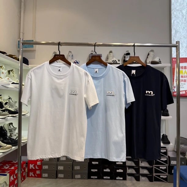 2025夏季新款男士圆领短袖T恤时尚百搭休闲潮流宽松高级上衣6033