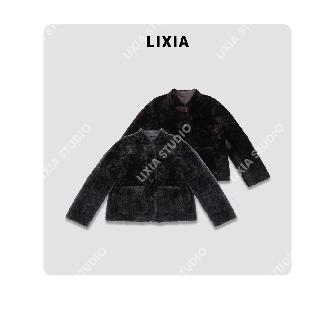 LIXIA【凌冽寒风】老钱风轻奢超保暖土耳其拉贡皮毛一体外套-D9975