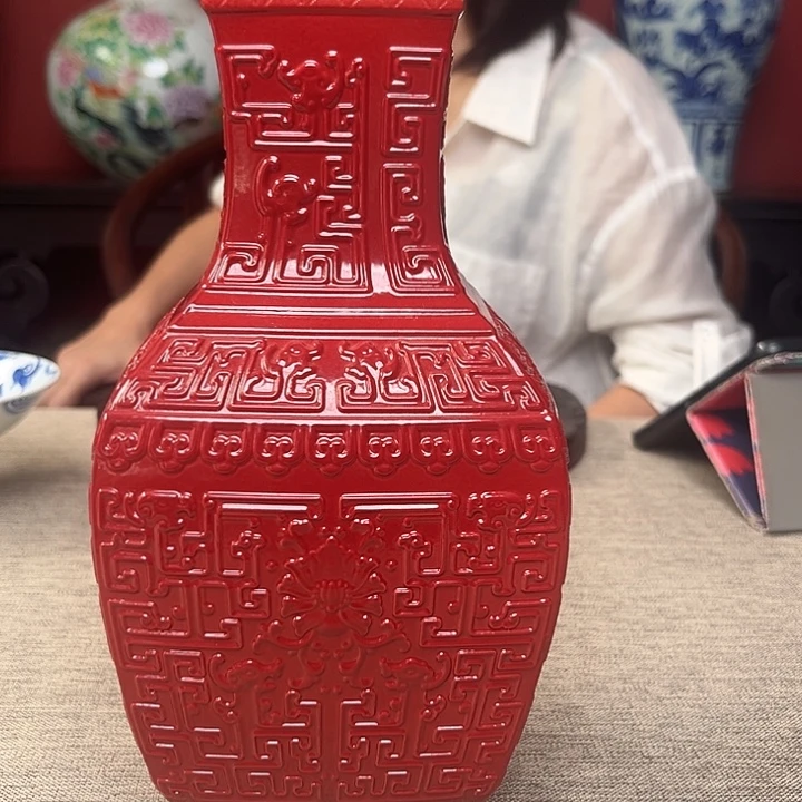 瓶雕刻四方镶器瓶