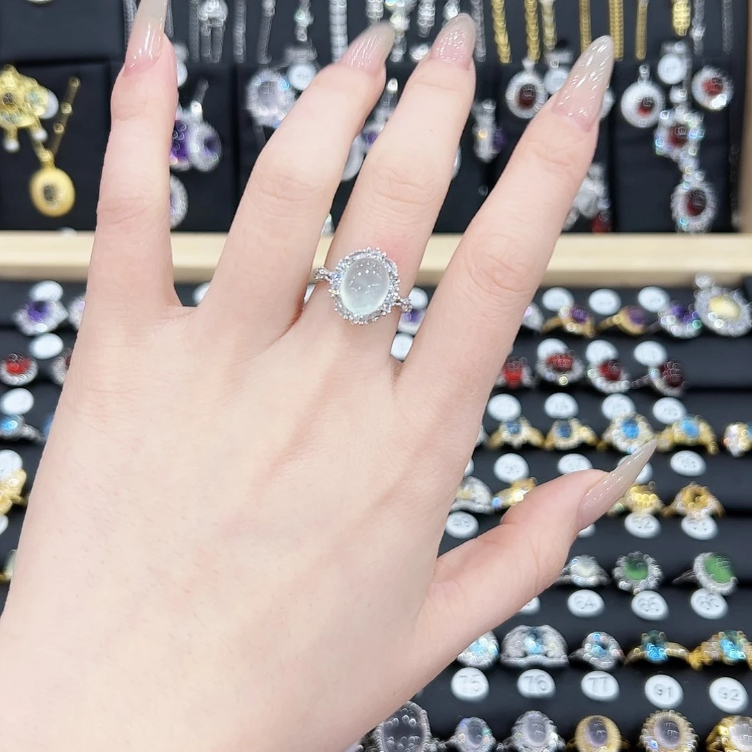 蛇纹石玉戒指合金戒指