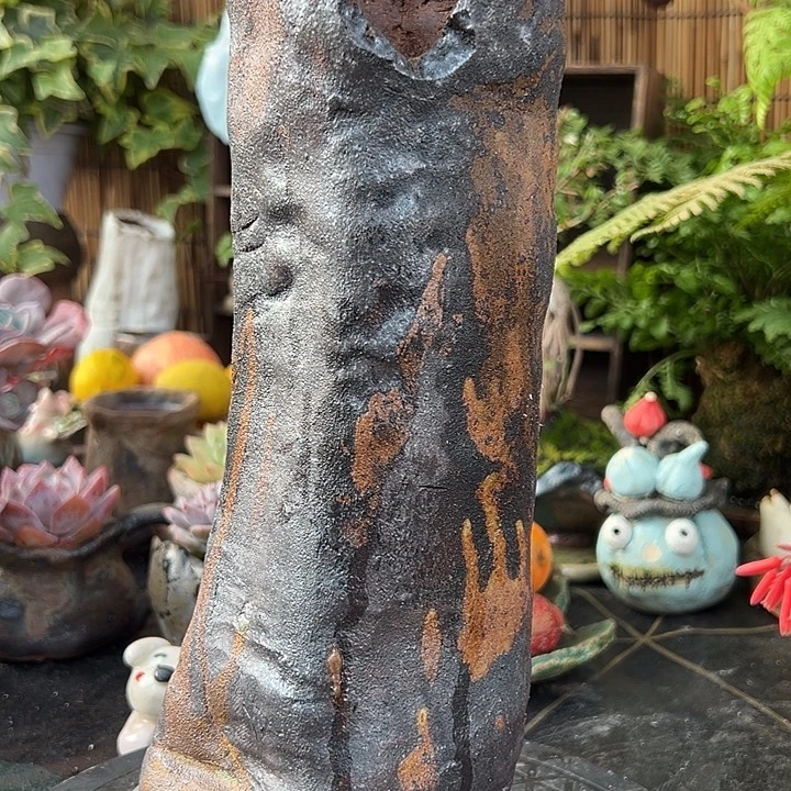 手工粗陶高温花盆