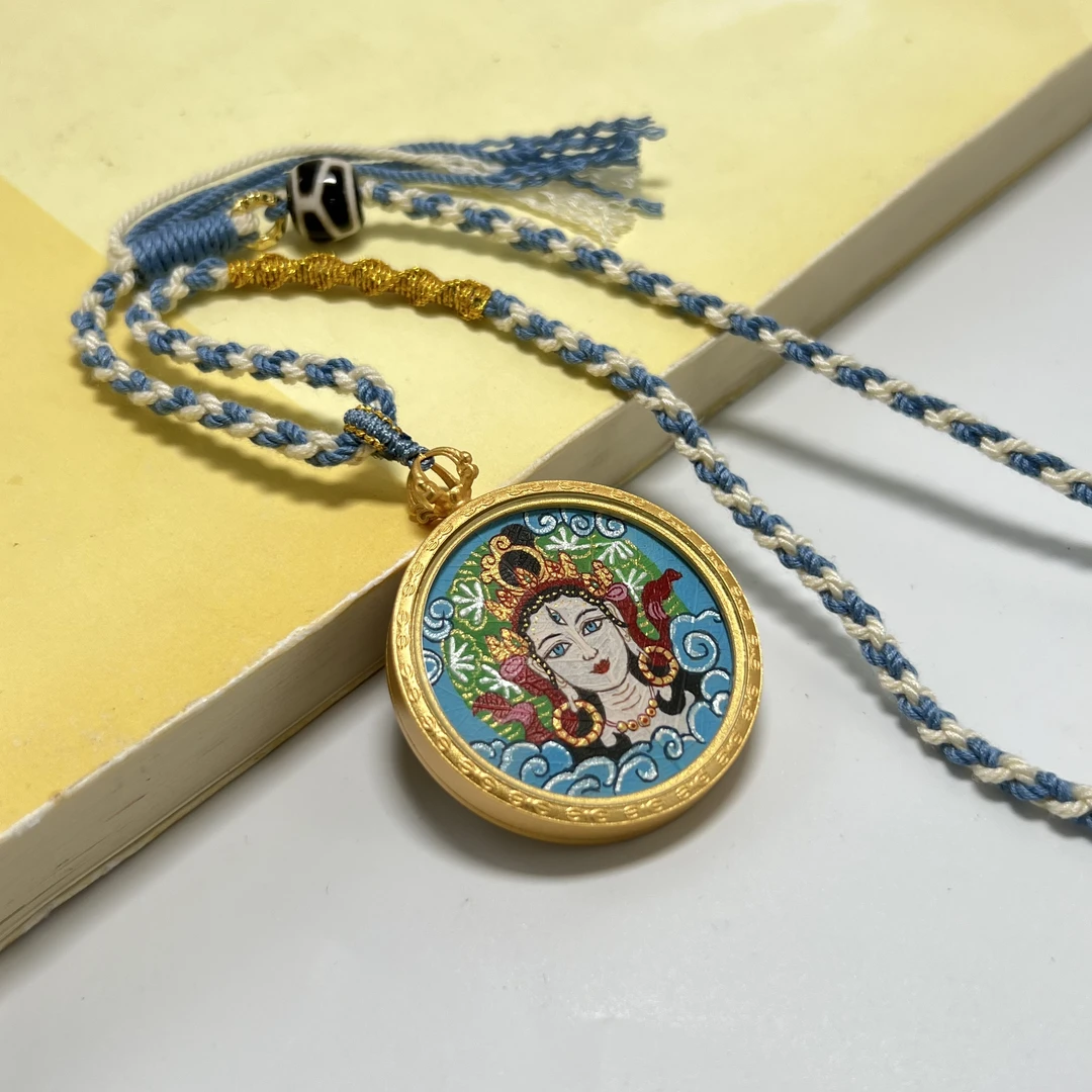 AG60唐卡（白度母）吊坠纯手工绘制（多样性发其一）