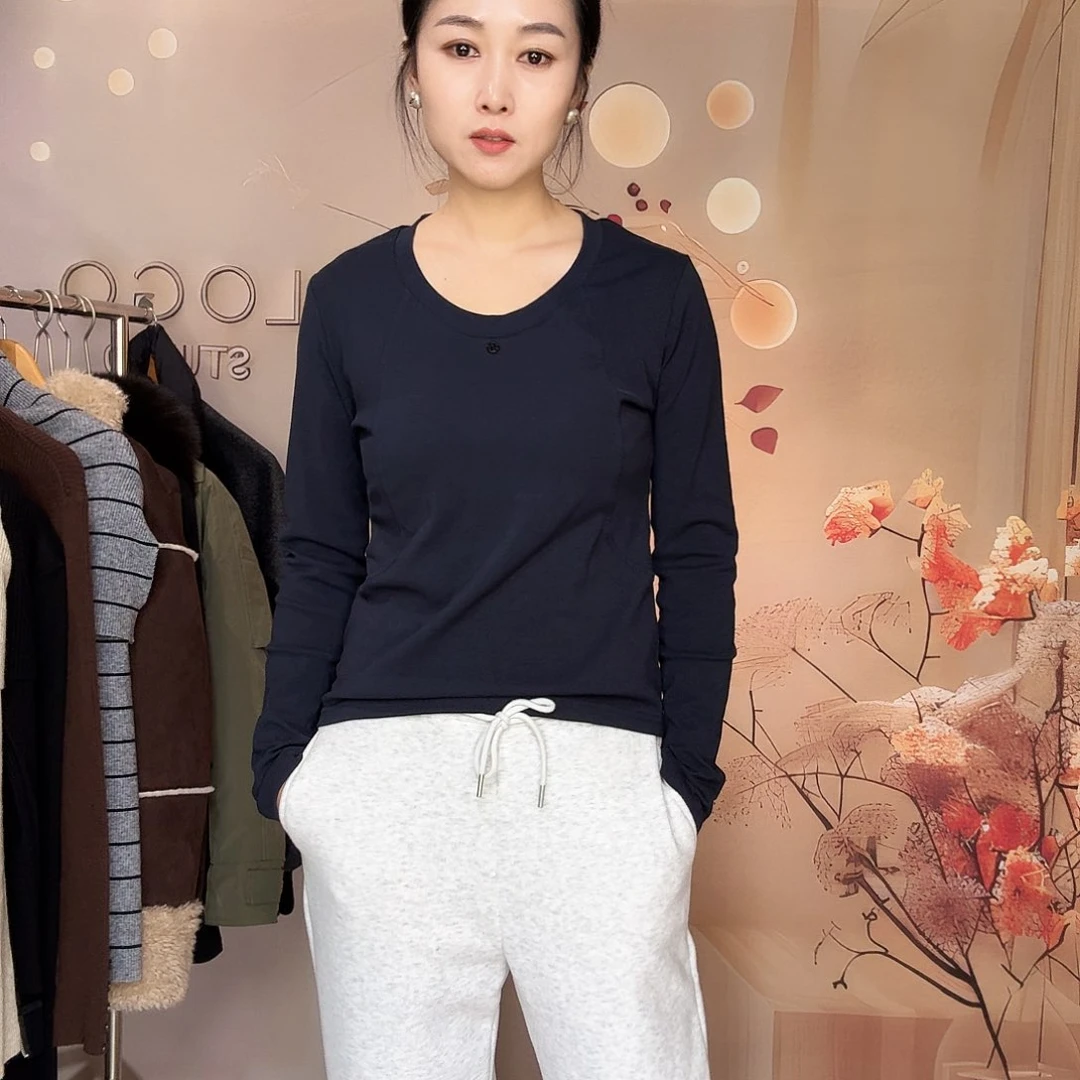 藏蓝色运动风打底