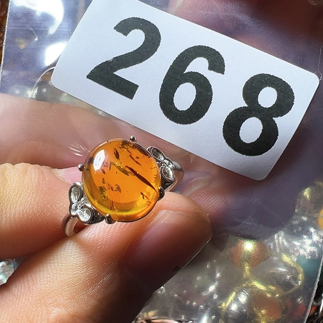 琥珀（花珀）戒指未镶嵌