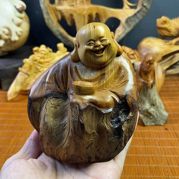 柏木（崖柏）弥勒摆件