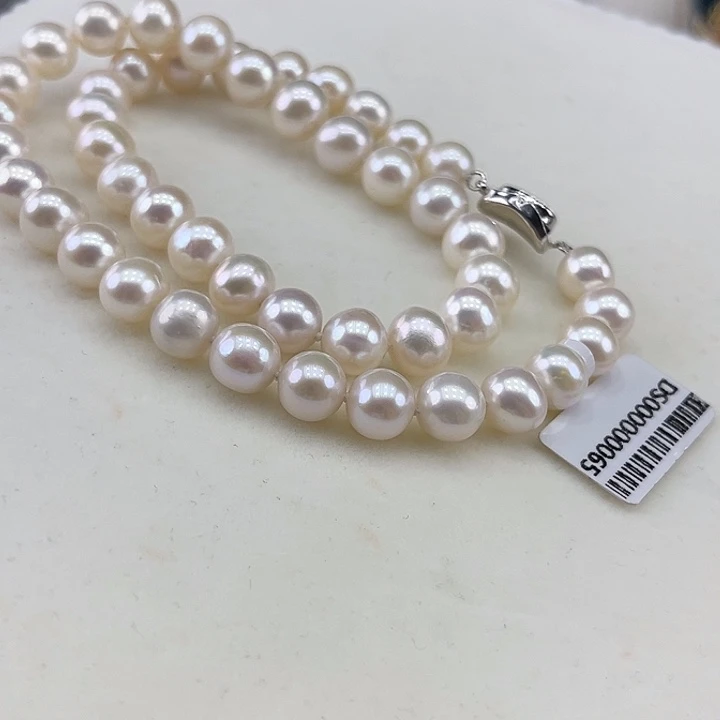 淡水珍珠银S925镶嵌颈饰9➕极光炫彩孤品