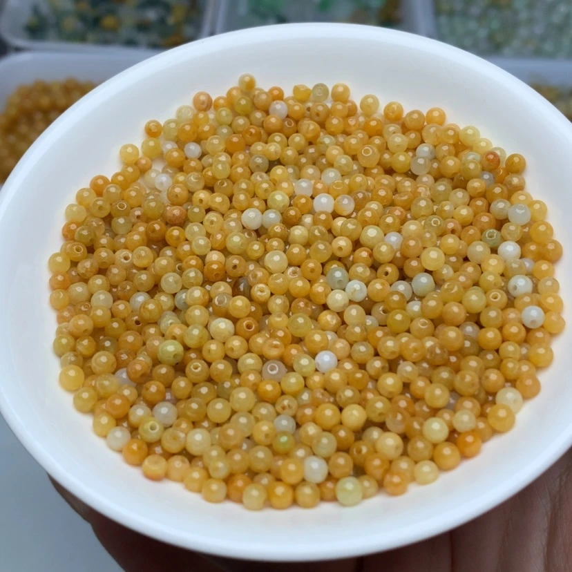 【闪购商品】翡翠手链未镶嵌卡3.5冰黄100颗