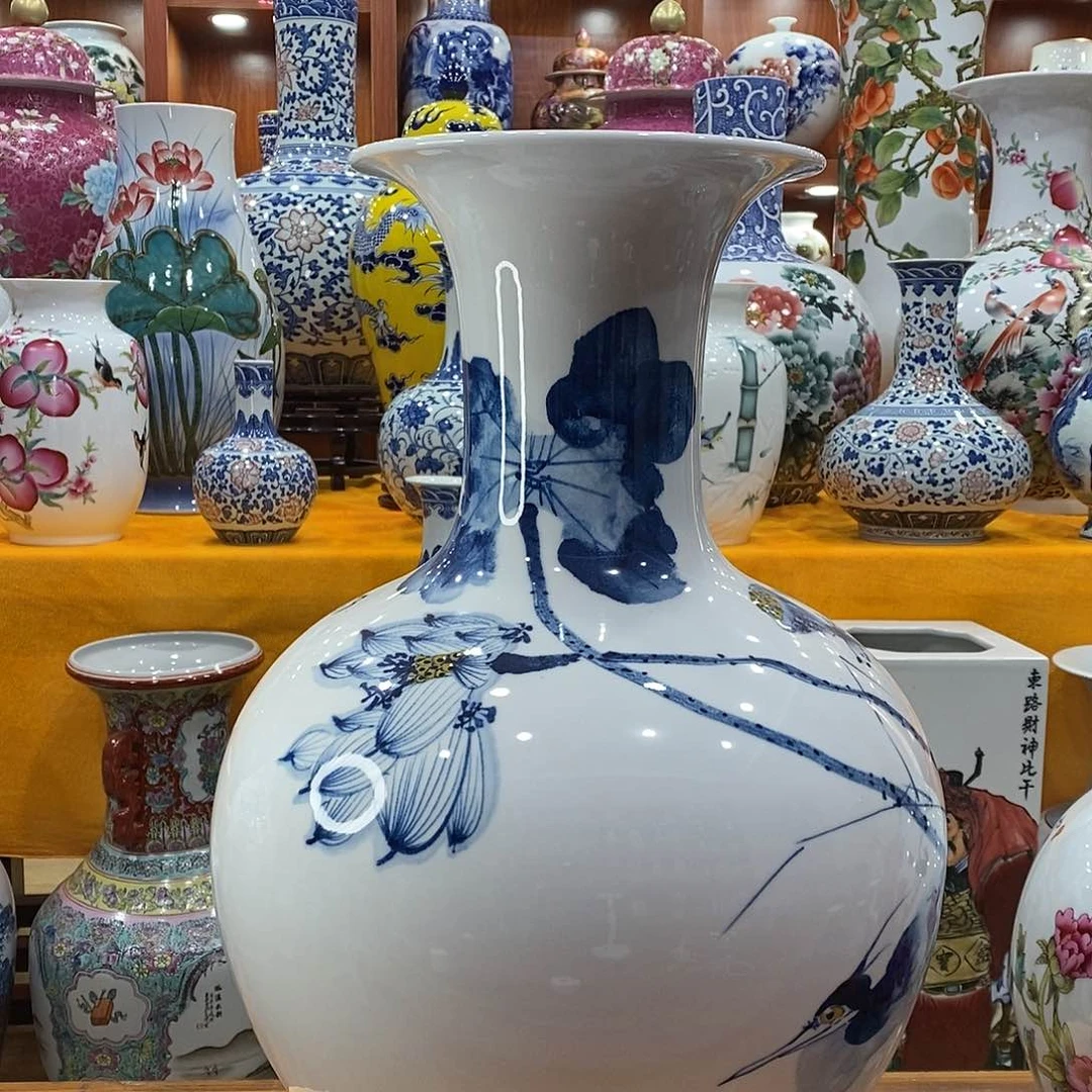 摆件猴***柜景德镇陶瓷青花赏瓶