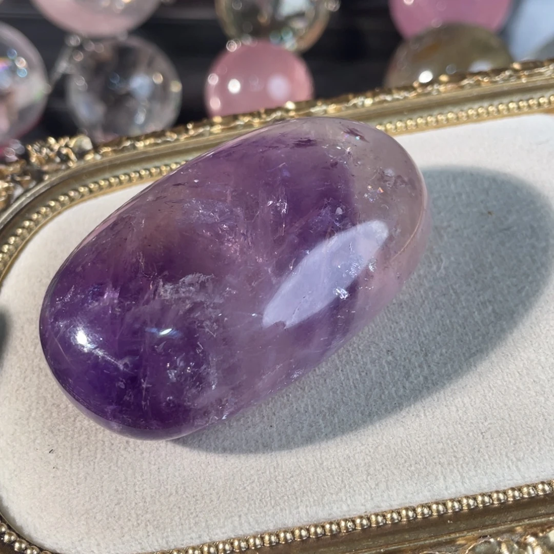 水晶未镶嵌摆件75.3紫水手握