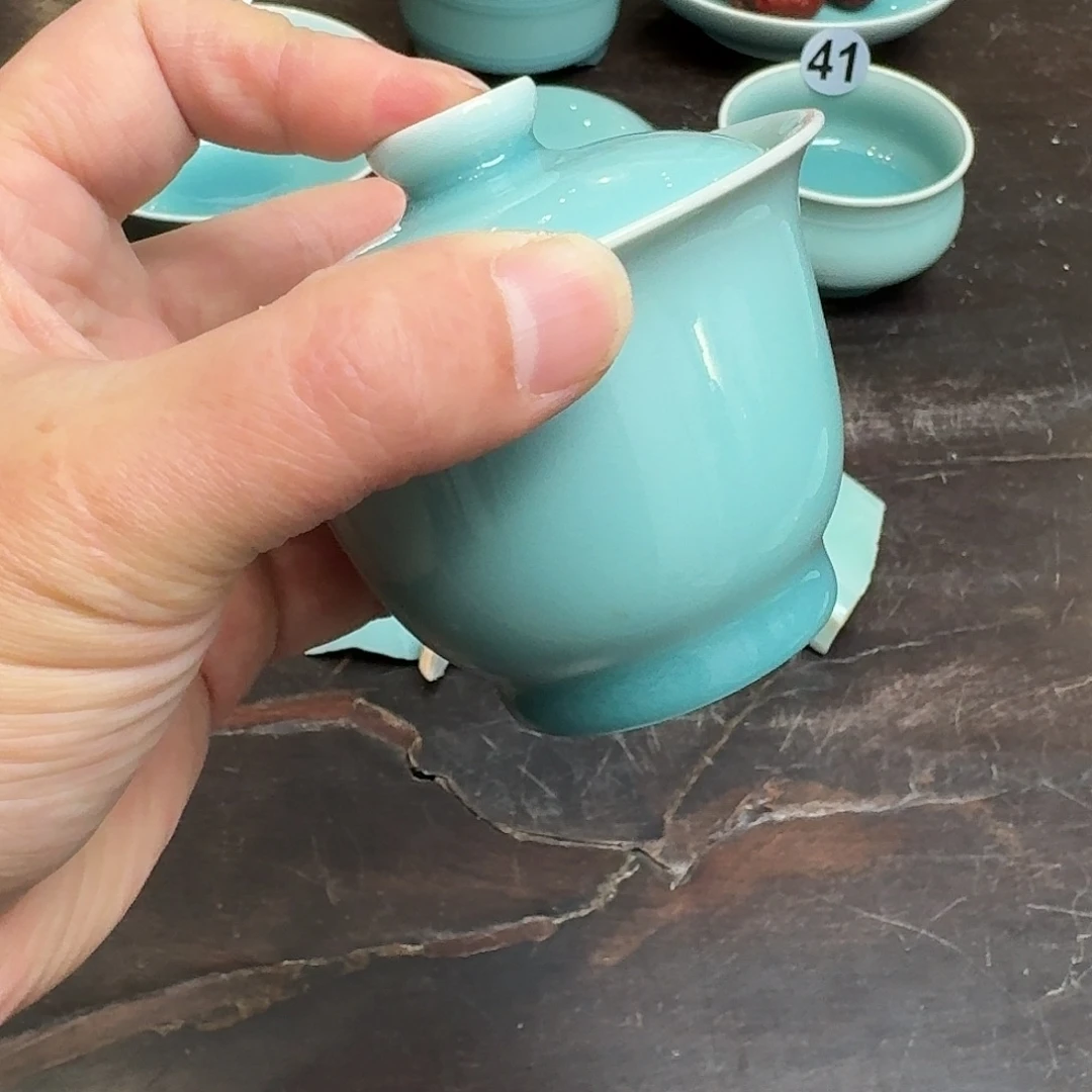 龙泉窑青瓷南宋老釉福利小盖碗