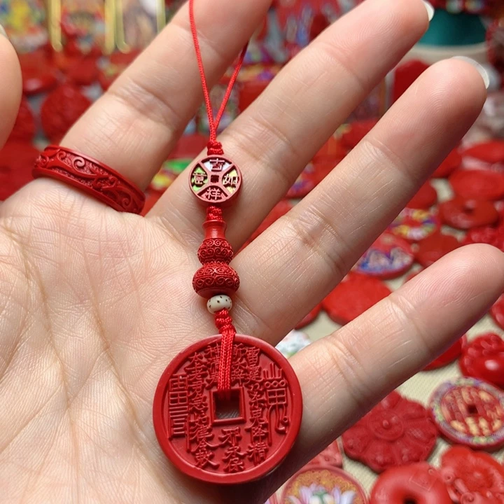 天然辰砂工艺品朱砂手机坠