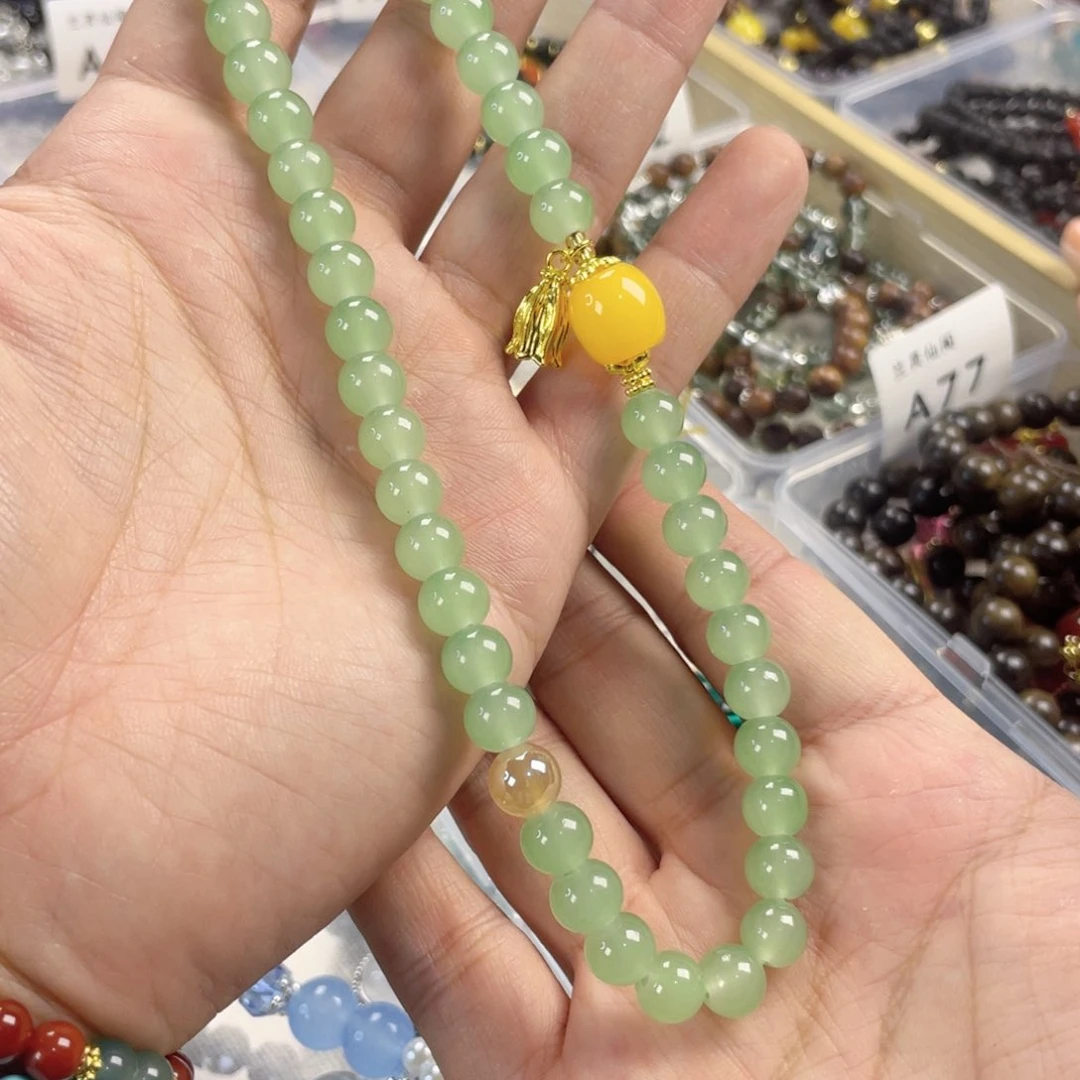 檀香紫檀（小叶紫檀）手串银S925镀金镶嵌