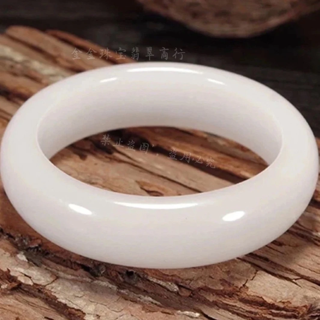 正品天然新疆高级AA和田玉羊脂白玉手镯完美高货玉镯送礼多样发一