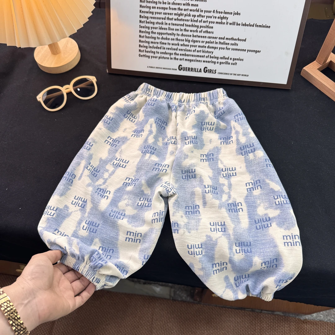 2025夏季新款时尚洋气薄款印花男女童休闲裤儿童防蚊裤