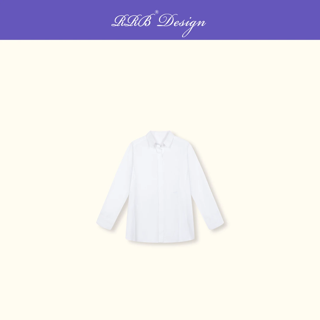 RRB Design「胶囊衣橱」高智通勤收腰修身挺阔白色白衬衫