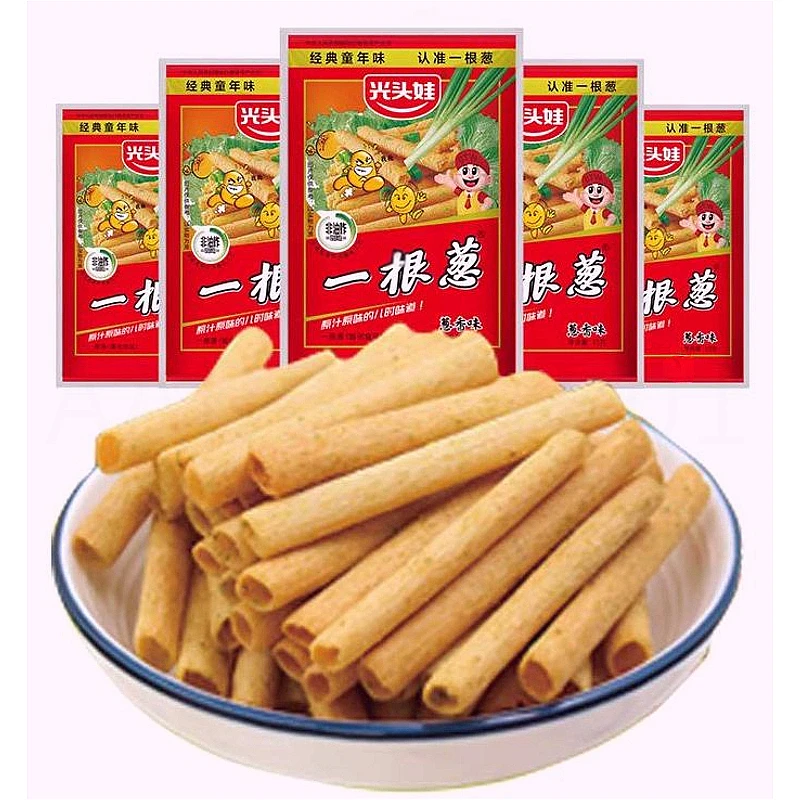 光头娃一根葱葱香味零食膨化批发童年经典儿时正宗一根葱大包零食