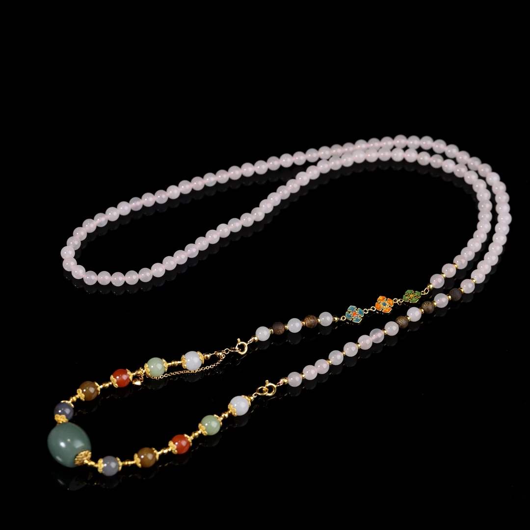 【添香】新中式国风珠宝手工设计和田藕粉项链