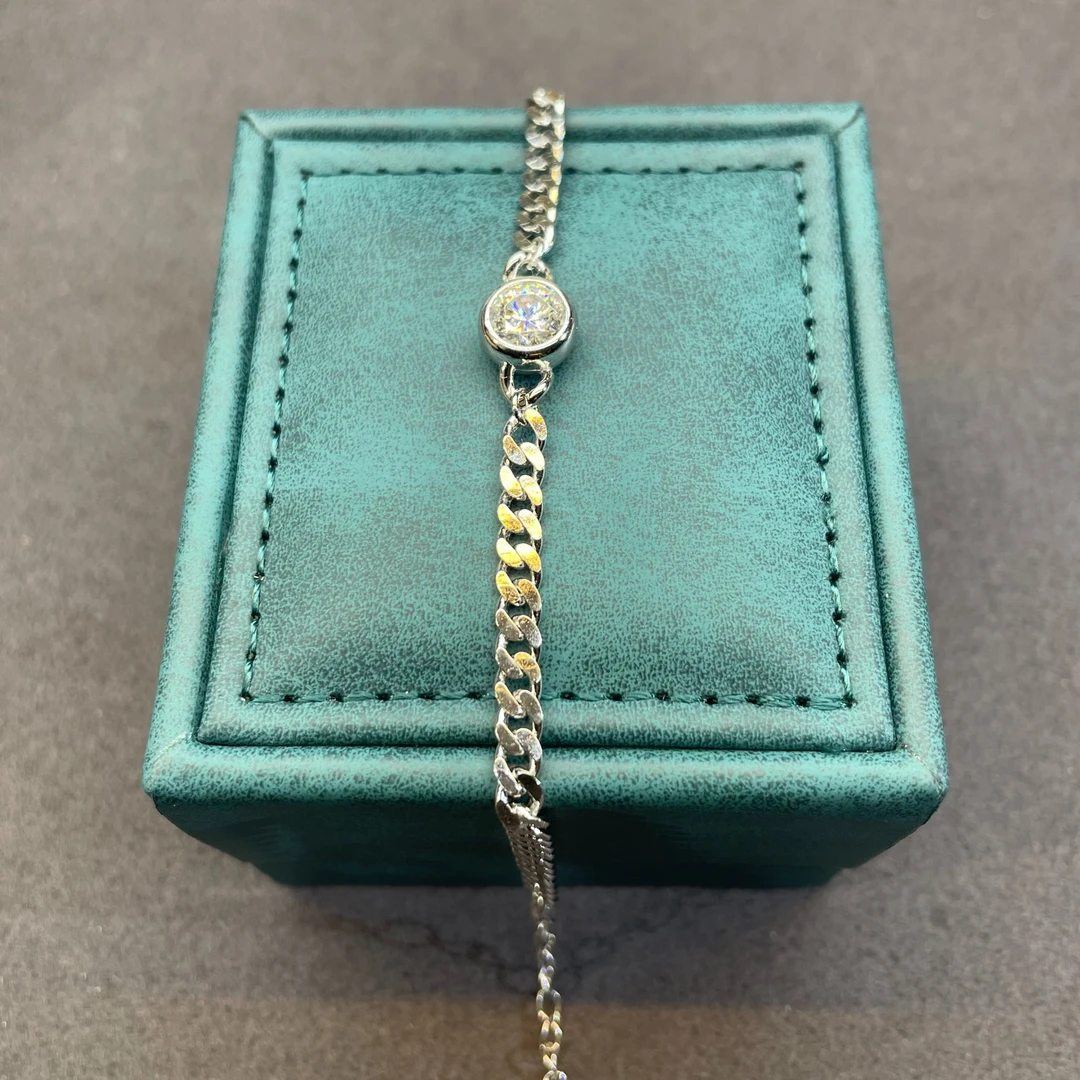 高奢钻饰   K白古巴泡泡手链1.0CT