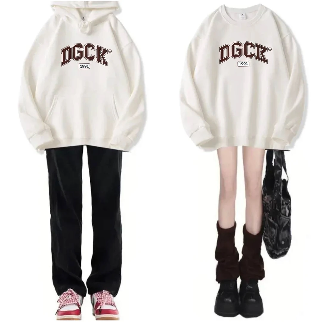 华棉圆领潮流时尚长袖青少年连帽卫衣秋季印花潮流卫衣【米子】