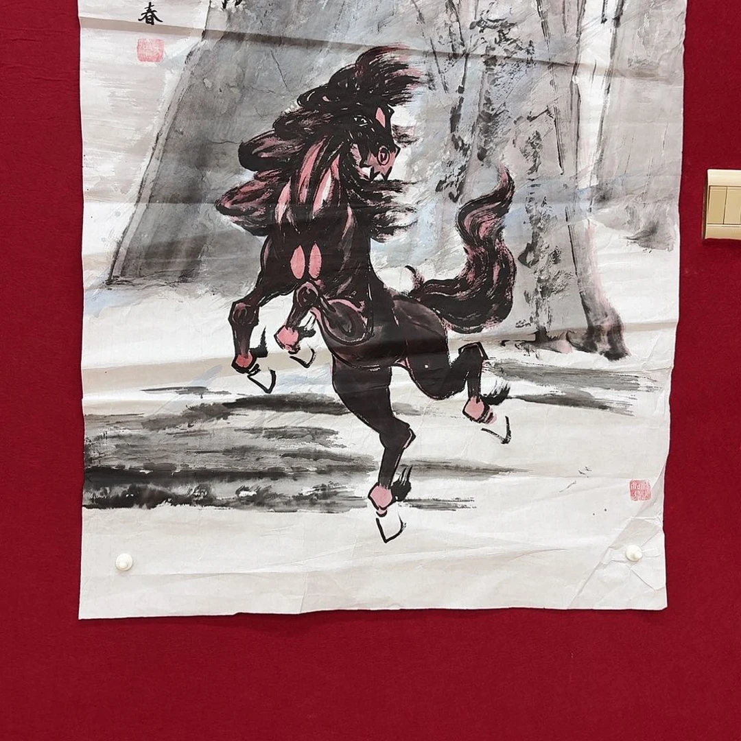 国画手绘大马子作品