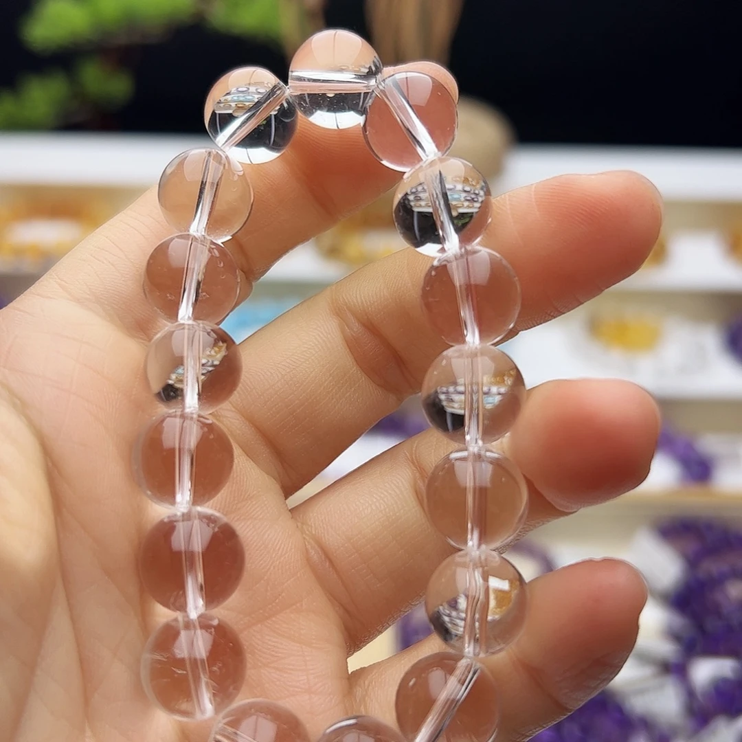 水晶未镶嵌手链白水晶12mm默认微瑕