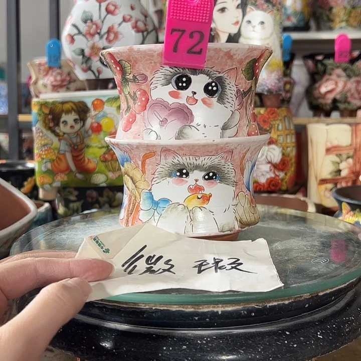 满38包邮 景德镇手绘花盆