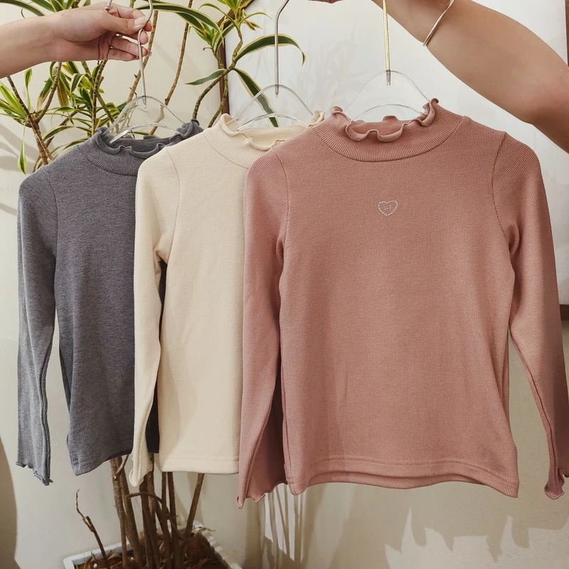 【云朵小葵】女童秋季时尚潮流SF爱心刺绣百搭打底衫243862