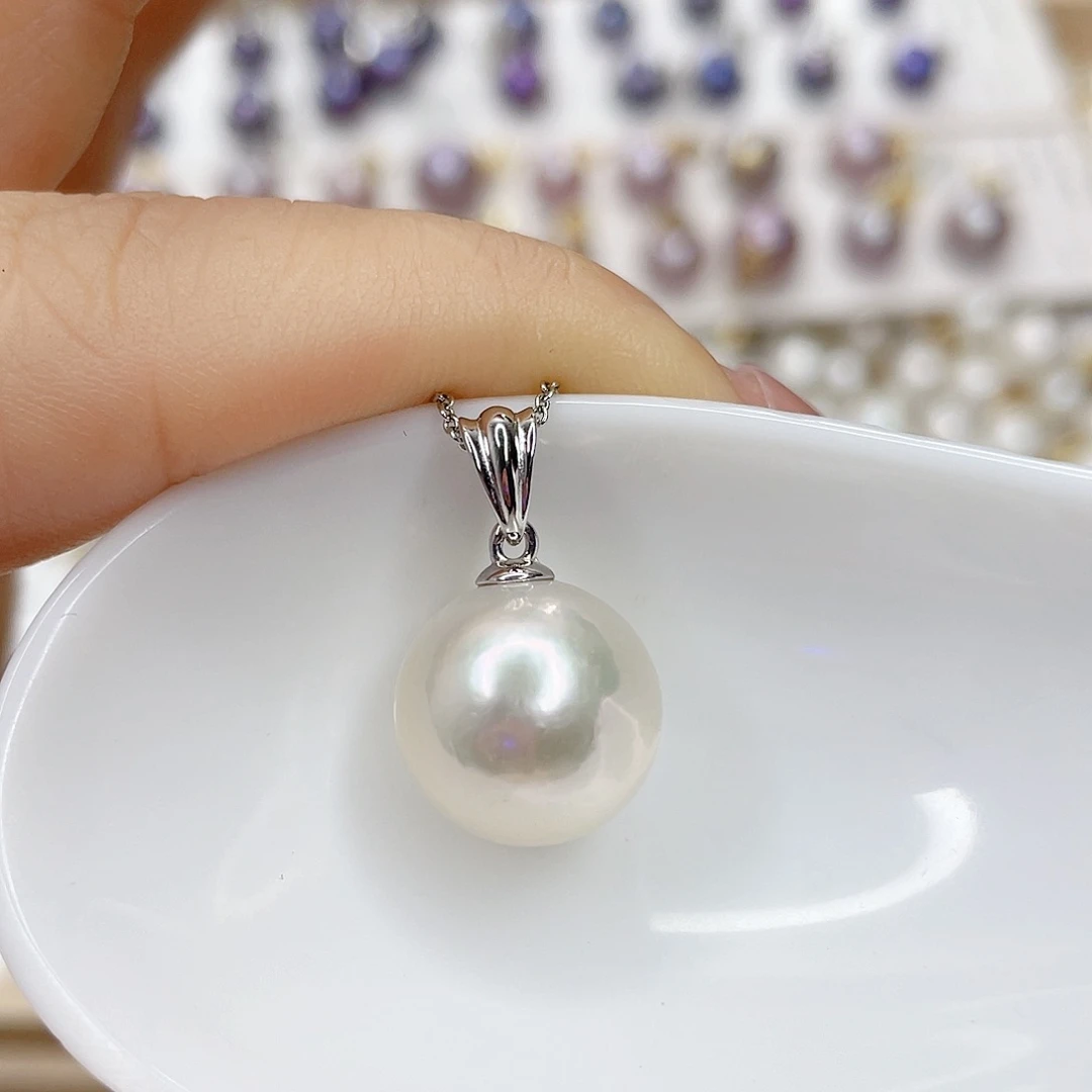 淡水珍珠银S925镶嵌吊坠(不含链)