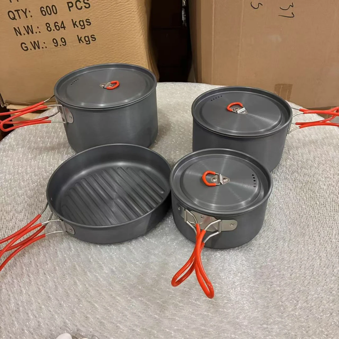 外贸尾单少量库存户外便携铝锅