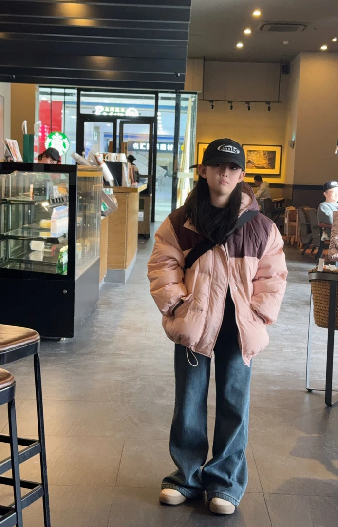 泡妈童装   冬季儿童女童新款男童休闲羽绒服019