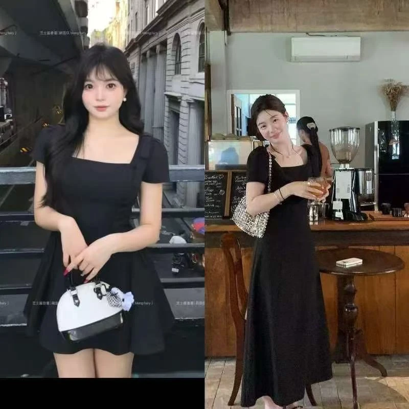 2227“珍妮千金”赫本风优雅小黑裙
