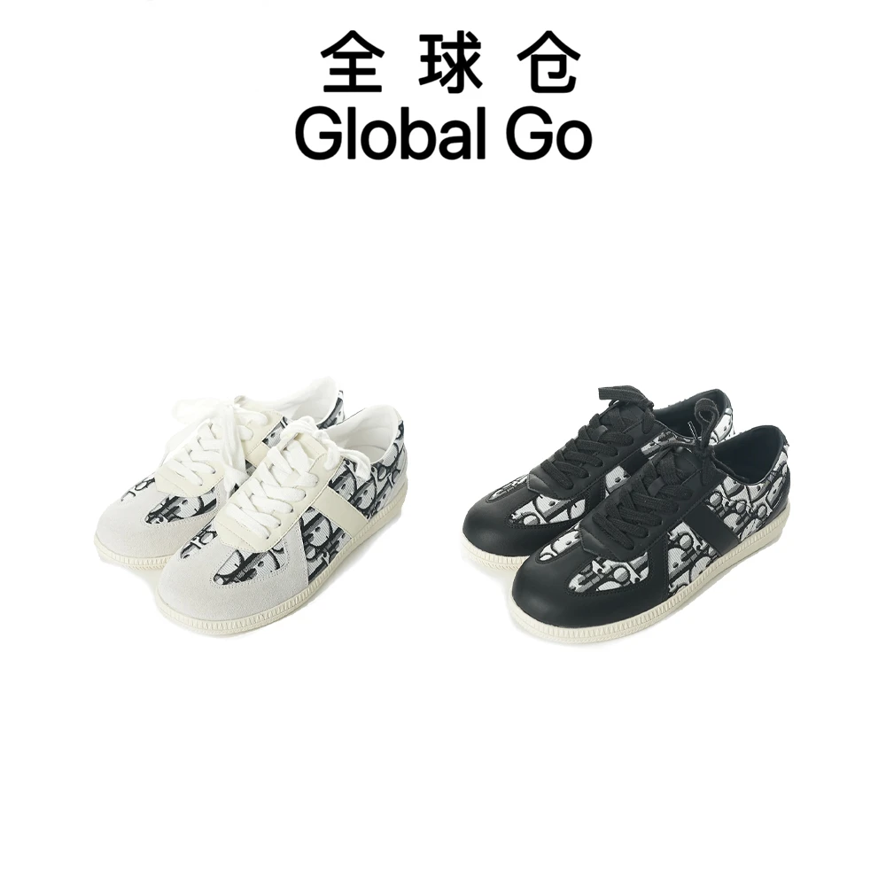 【全球仓Global Go】新款老花满印字母潮流板鞋女百搭潮流小白鞋