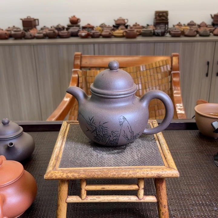 茶壶紫砂大***刘全手工制作底槽清300 CC