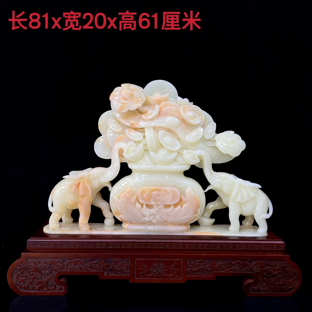 《聚宝盆 大象 吉祥富贵 》天然家居博古架玄关酒柜摆件乔迁送礼