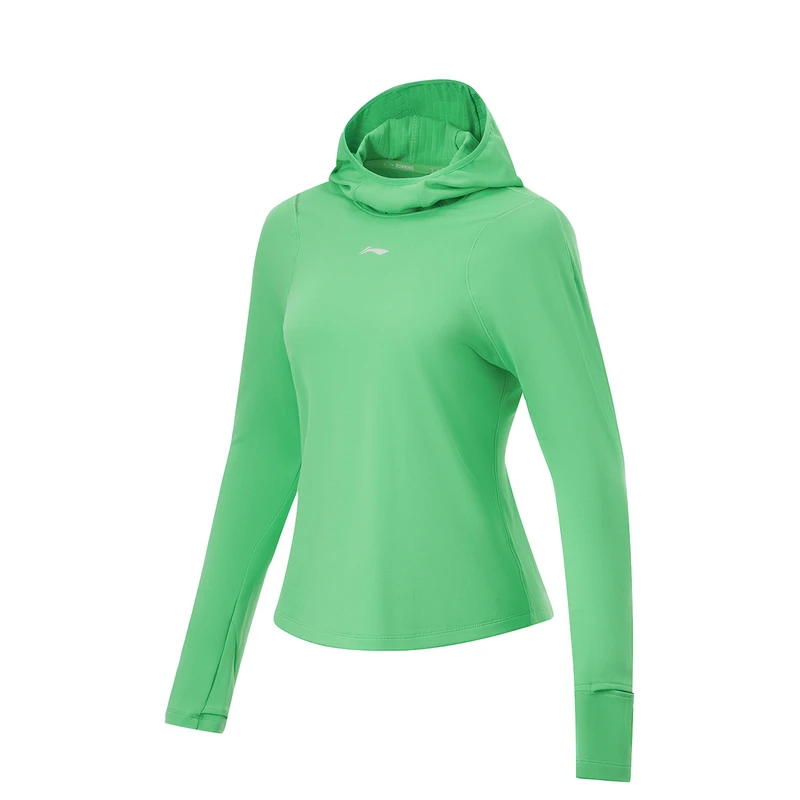 李宁长袖T恤女款春季跑训系列时尚简约百搭常规长袖T恤ATLU008