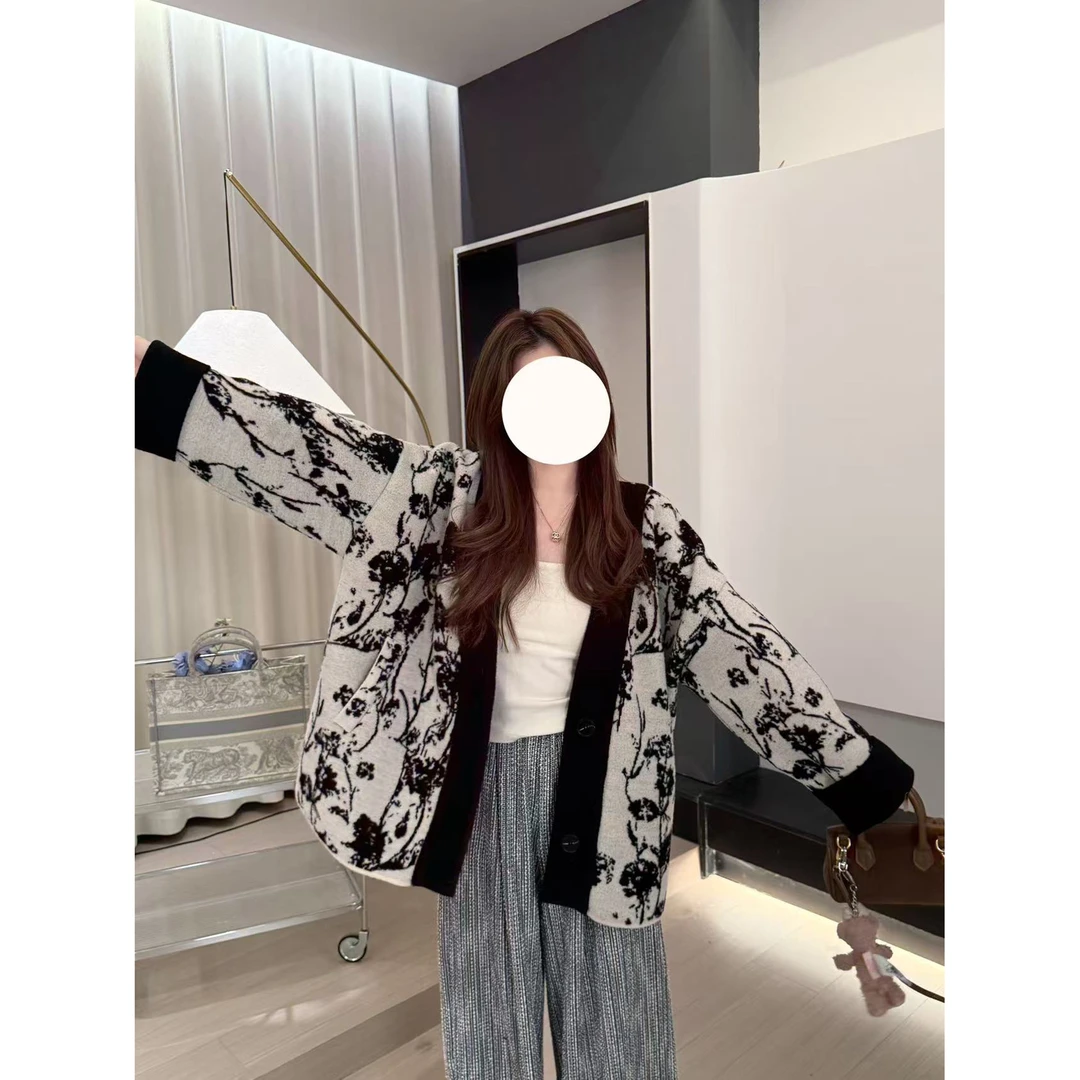 Ssman【复古提花加厚外套】宽松休闲时尚长袖小香风设计感