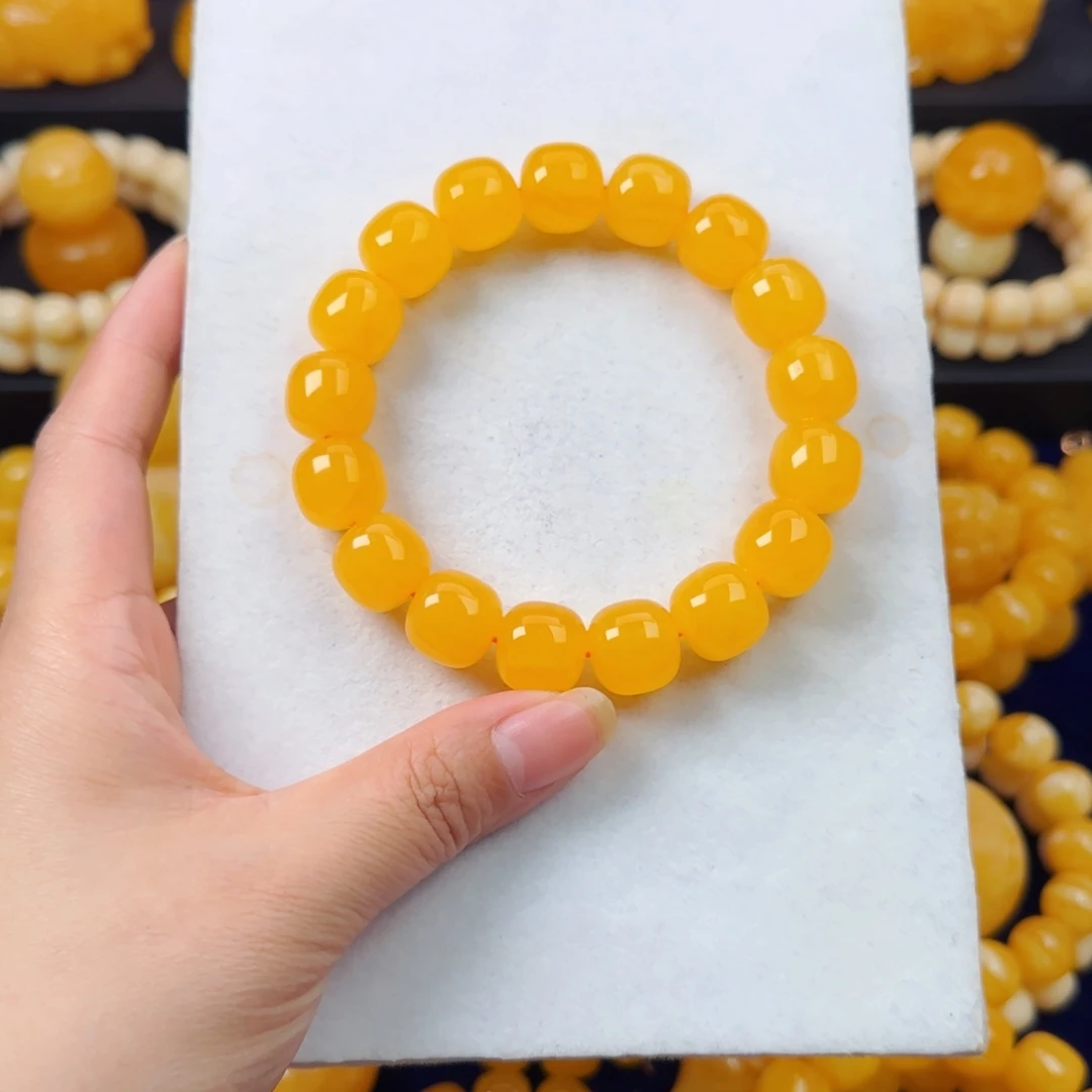 蜜蜡未镶嵌颈饰橘色同料14