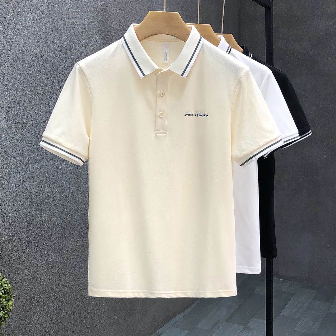 泰维肯戈流行时尚休闲百搭翻领polo衫男短袖潮牌t恤男士高端半袖