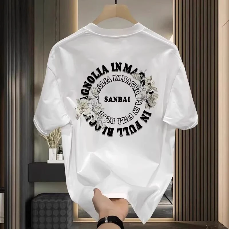 仓石一树潮牌2025夏季休闲时尚帅气宽松设计印花圆领短袖T恤男士