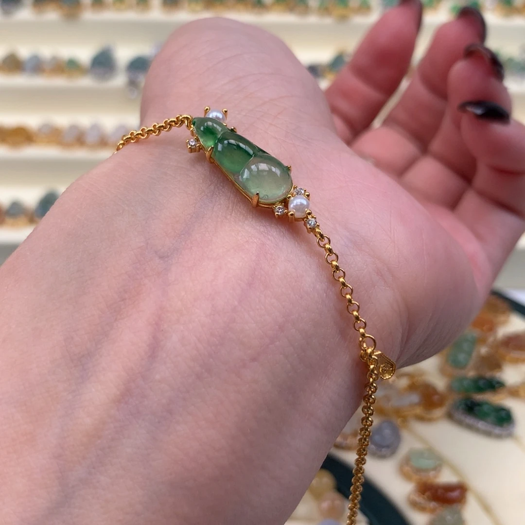 翡翠银S925镶嵌颈饰手链