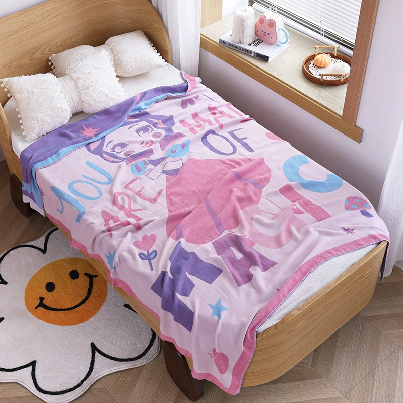 竹纤维冷感毯新生儿童纱布盖毯夏季薄款家用空调被婴儿午睡毛巾被