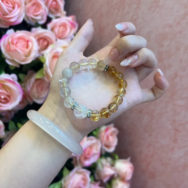 半山水黄水晶diy天然水晶手串价格168