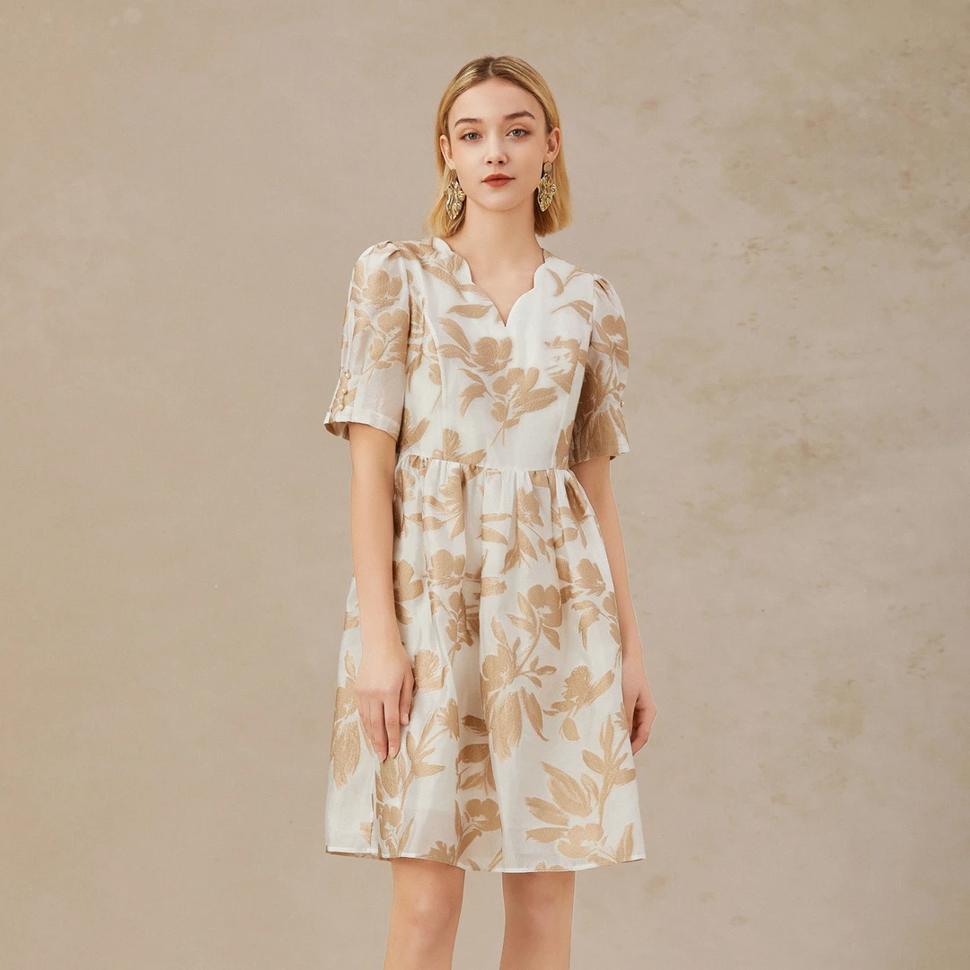 【粉丝专享】BuouBuou【商场同款】法式公主袖连衣裙女新款BI2G025