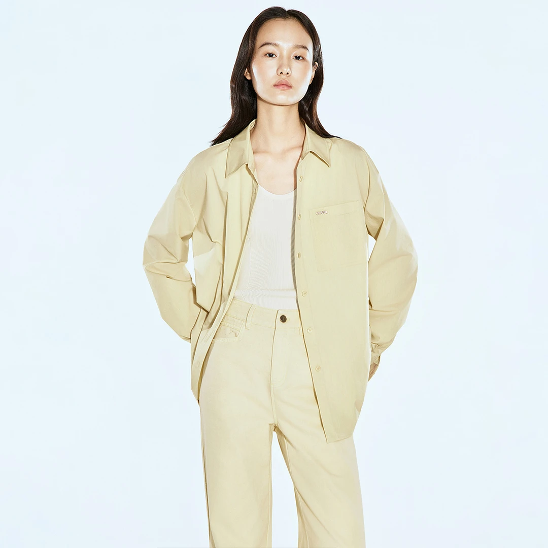 COVERINS2025春季时尚休闲宽松醋酸衬衫CC35130130