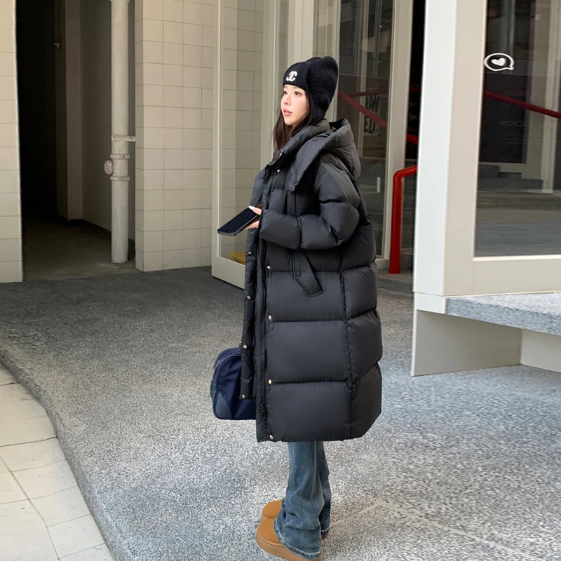 90绒现货中长款羽绒服女2025年冬季加厚过膝宽松外套1